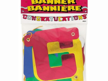 UNIQUE - Metallic Congratulations Banner - 4 Ft. Cheap