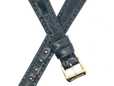 13mm Raymond Weil Women s Black Leather Watch Band  Gold Tone Buckle 13S Online