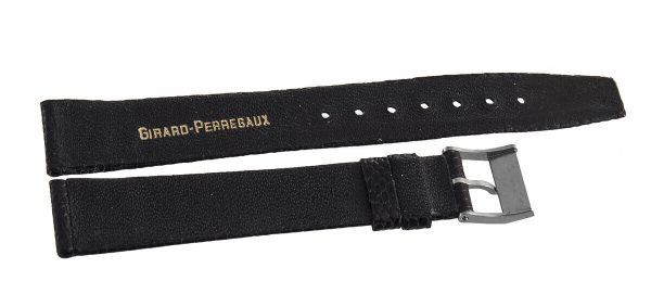 Girard Perregaux 16mm Black Lizard Leather Silver Buckle Watch Band Strap Online