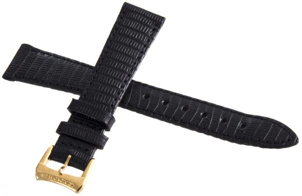 Raymond Weil Geneve Women s 14mm Black Leather Watch Band W  Gold Buckle Online Hot Sale