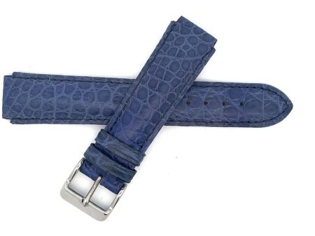 deBeer 17mm Blue Alligator Watch Band Fits Aqua Marine Watches Online now