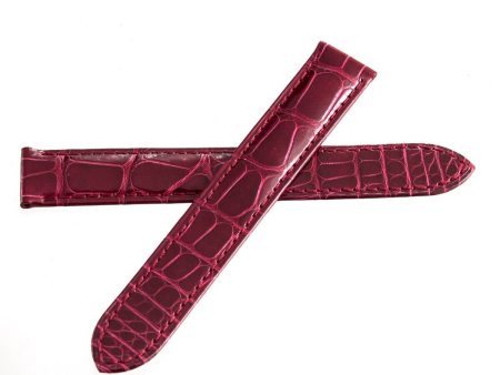 Cartier Paris 16mm Shiny Burgundy Alligator Leather Watch Band  KD6C2Y27 FAE For Discount