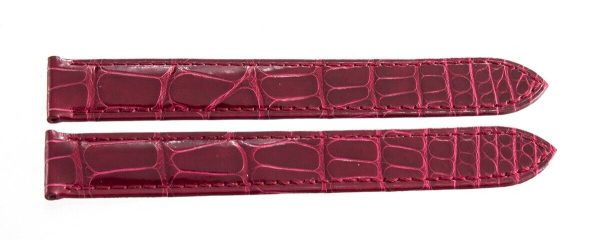 Cartier Paris 16mm Shiny Burgundy Alligator Leather Watch Band  KD6C2Y27 FAE For Discount