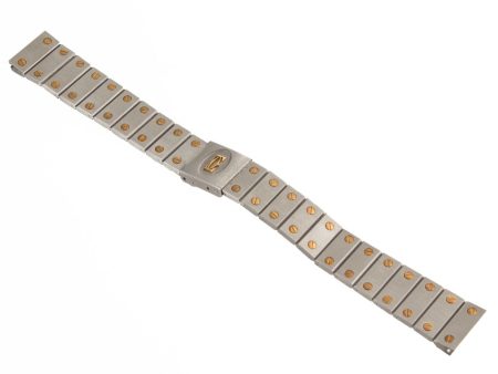 16mm Cartier Santos Two-Tone Stainless Steel Watch Bracelet Band For Sale