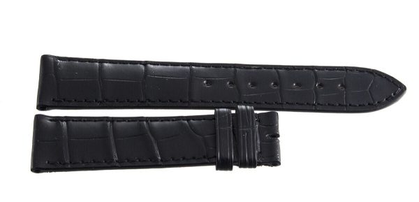 Genuine Longines 20mm x 18mm Black Alligator Leather Watch Band L682152087 For Cheap