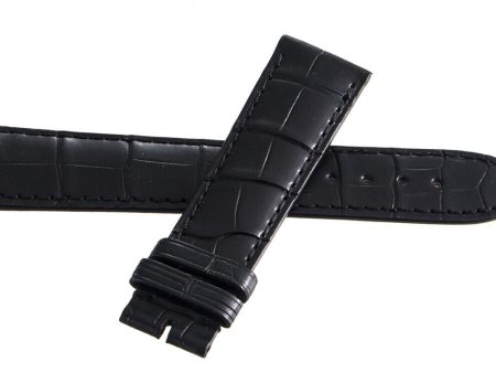 Genuine Longines 20mm x 18mm Black Alligator Leather Watch Band L682152087 For Cheap