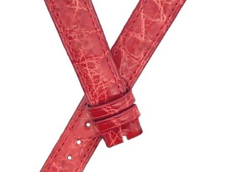 12mm Baume & Mercier Women s Red Alligator Leather Watch Band Strap Online now