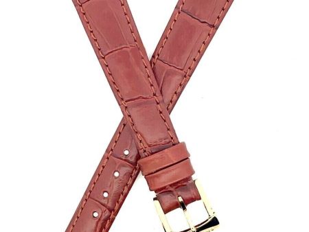 13mm Raymond Weil Women s Brown Leather Watch Band Gold Buckle Discount