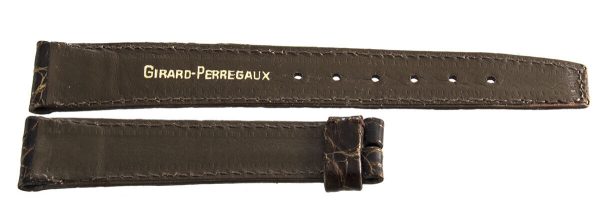 Girard Perregaux 16mm x 14mm Brown Alligator Leather Watch Band For Sale